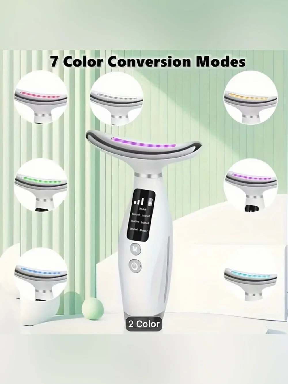 LED Neck Beauty Device - White with Purple Light